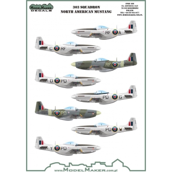 MD32102 303 Squadron North Ameriacan Mustangs mask + decal