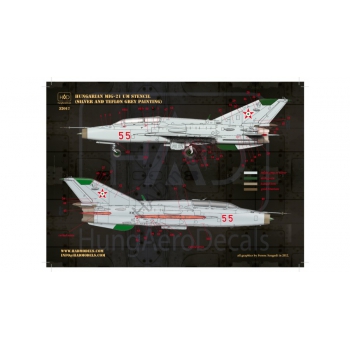 HAD48157 MiG-21 UM HUnAF stencils for DDR and Silver painting 1:48