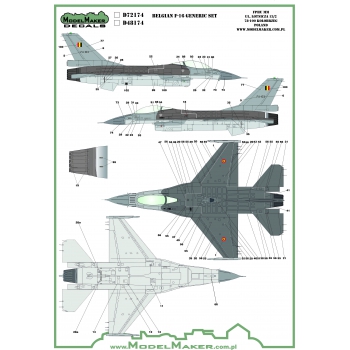 D72174 Belgian f-16 insignias & stencils-generic set 
