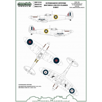 IM72701 Supermarine Spitfire roundels and fin flashes - EARLY 