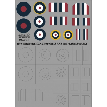 IM32703 HAWKER HURRICANE   ROUNDELS AND FIN FLASHES - EARLY