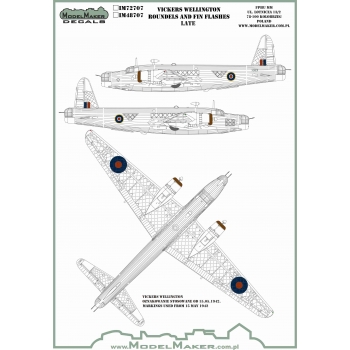 IM72707 VICKERS WELLINGTON ROUNDELS AND FIN FLASHES LATE - LATE (Kopia)