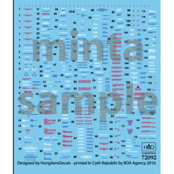 HAD72092 MiG-21 MF/UM/bis Hungarian stencils