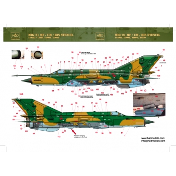 HAD72092 MiG-21 MF/UM/bis Hungarian stencils